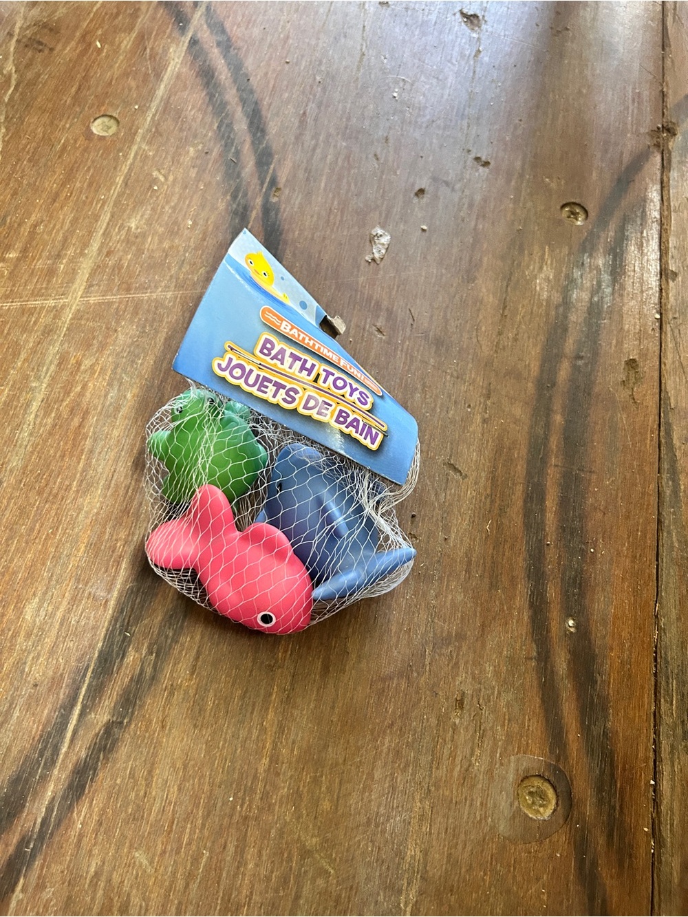 Bath Toys 3-Pack Rubber Fish - Pink, Blue, Green